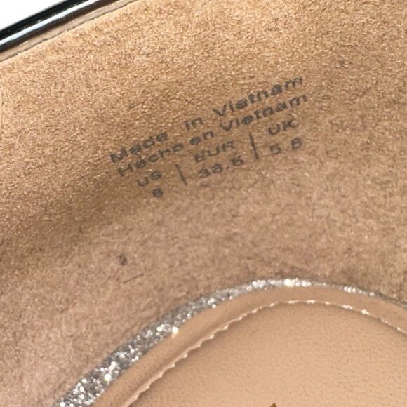 Aldo Metallic Silver Pointed Toe Pump Heel Size 8 Shiny Monochromatic Stiletto - Picture 12 of 13